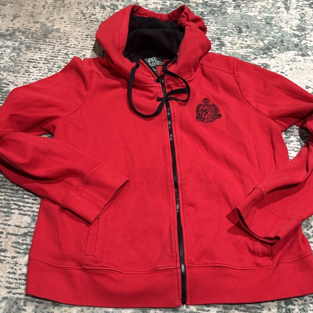Lauren Ralph Lauren Active Red Full Zip Hoodie XL Womens